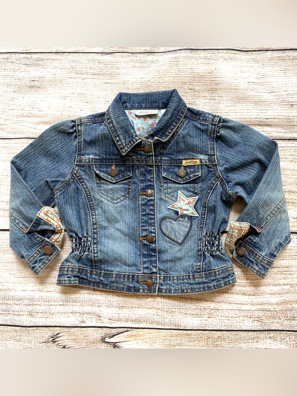 Levi’s Levi Strauss Signature Floral Patch Denim Jean Jacket Girl’s 24M